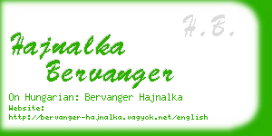 hajnalka bervanger business card